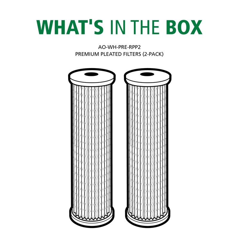 AO Smith 2.5"x10" 40 Micron Sediment Water Filter Replacement Cartridge - 2 Pack - For Whole House Filtration Systems - AO-WH-PRE-RPP2 - Image 2